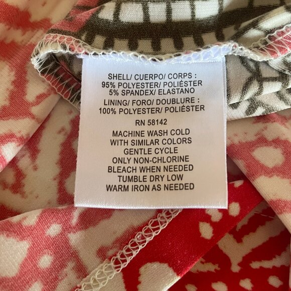 London Times Red Print Maxi Dress with Back Keyhole Cutout, Sleeveless Size 8 - Picture 6 of 7